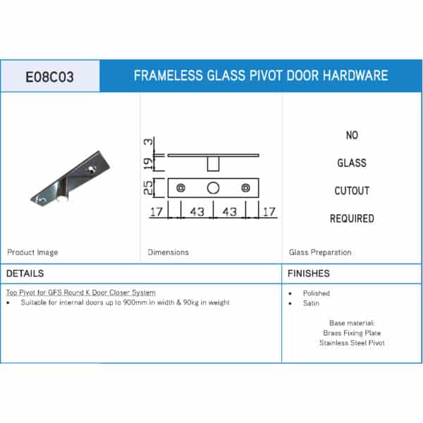 GFS Top Pivot for E08C02 Top Patch Fitting (E08C03)