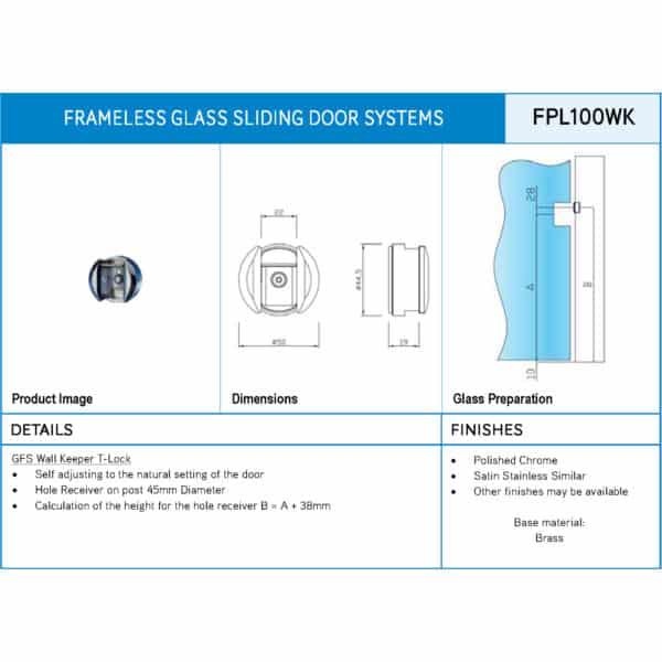 GFS T-Lock & Wall Keeper (FPL100...)