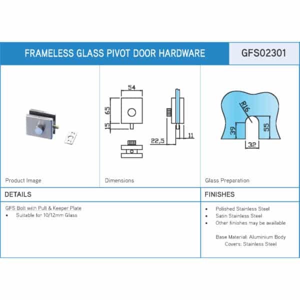 GFS Bolt with Pull & Keeper Plate (GFS02301)
