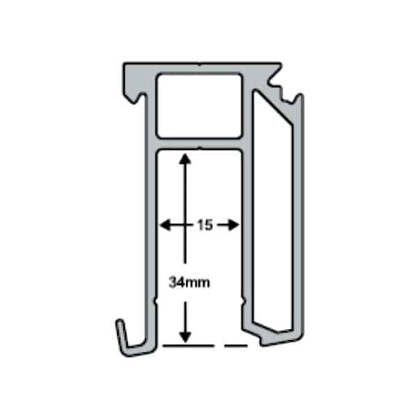 Fixed Panel Profile to suit GCC GRH10/68/50F Sliding Glass Door System