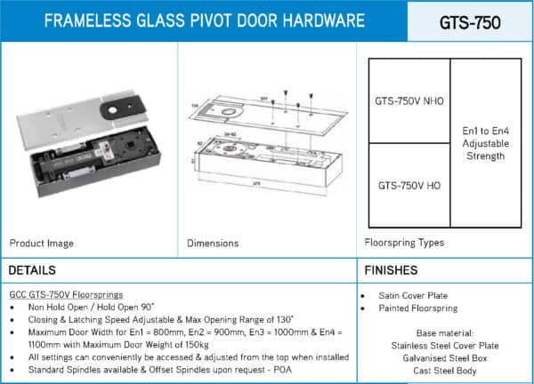 GCC Floor Spring - 150kg (GTS-750V...)