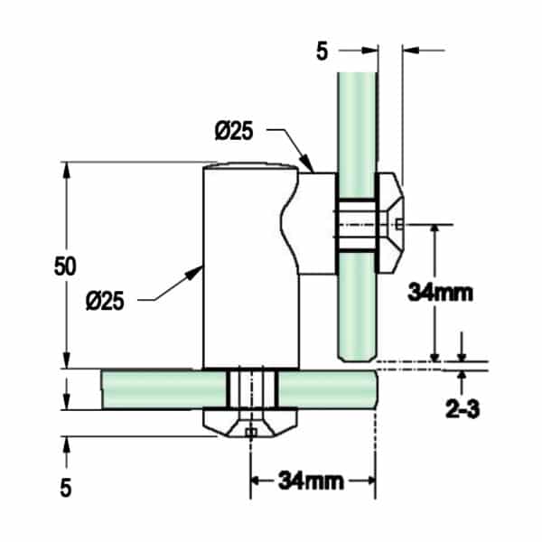 GCC 90° Glass to Glass Connector
