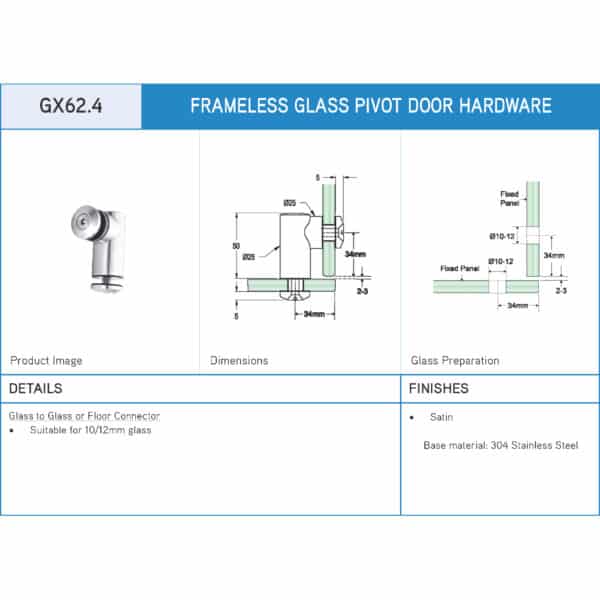 GCC 90° Glass to Glass Connector