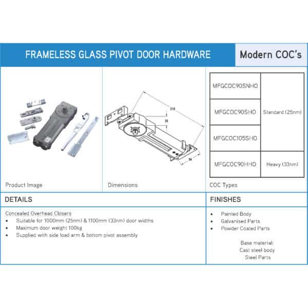 Modern Concealed Overhead Closer (MFGCOC...)