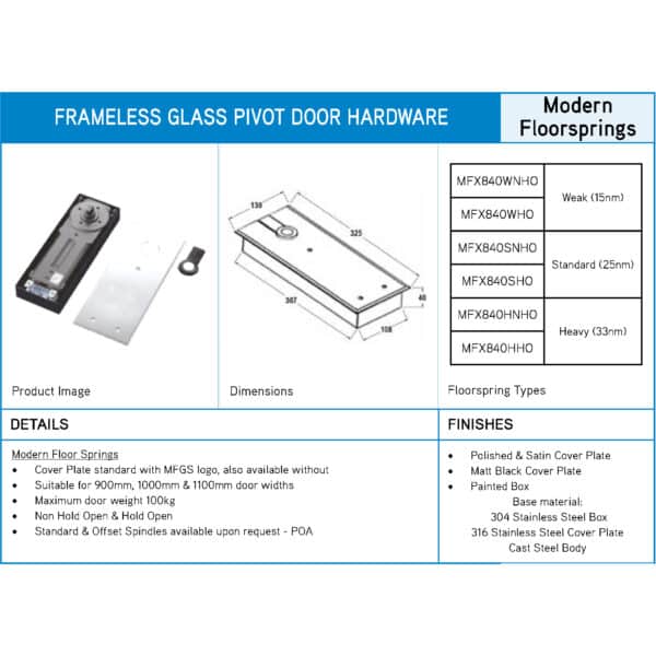Modern Floor Spring (MFX840...)