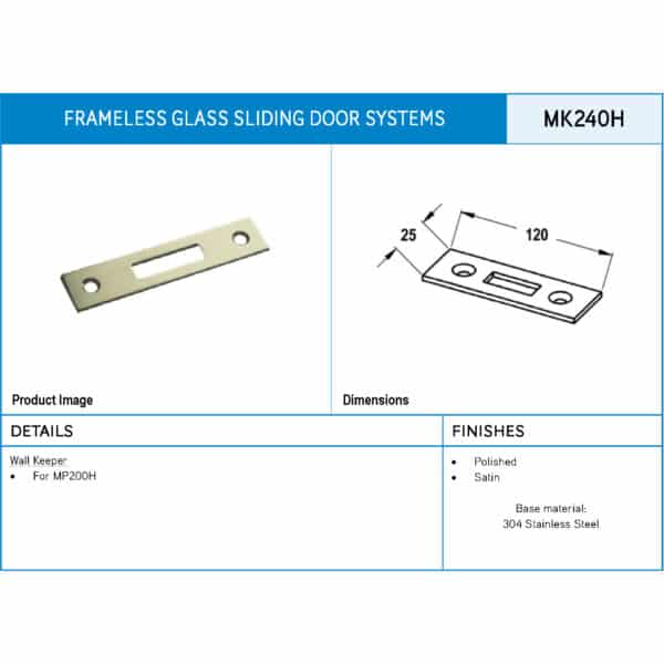 Modern Keeper Plate for MP100 & MP200 (MK240)