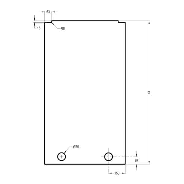 Modern Linear 153 Sliding Glass Door - Ceiling Mount Kit for One Door