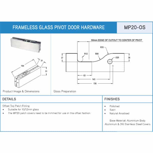 Modern Offset Bottom Patch Fitting (MP10-OS)
