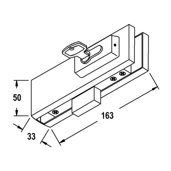 Modern Bottom Corner Tongue Patch Lock (MP100)