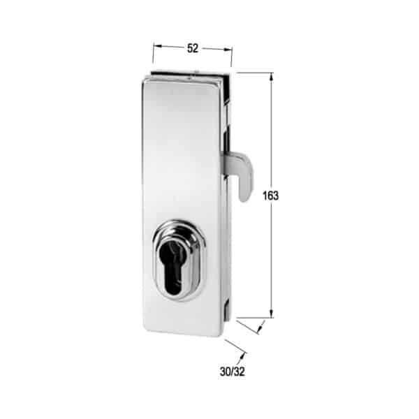 Modern Sliding Door Hook Patch Lock (MP200H)