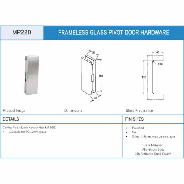 Modern Centre Patch Lock Keeper for MP200 (MP220)