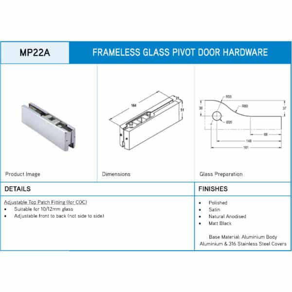 Modern Adjustable Top Patch Fitting for COC (MP22A)