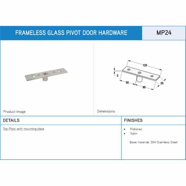 Modern Top Pivot with Mounting Plate (MP24)