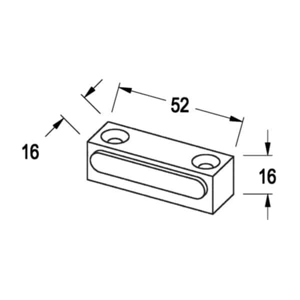 Modern Natural Anodised Transom Mount Stop