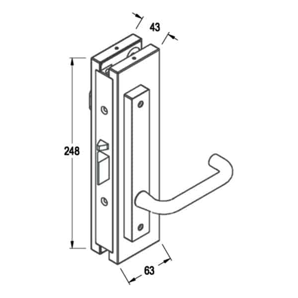 Modern Heavy Duty Lever Patch Lock (MP3582/S2-B)