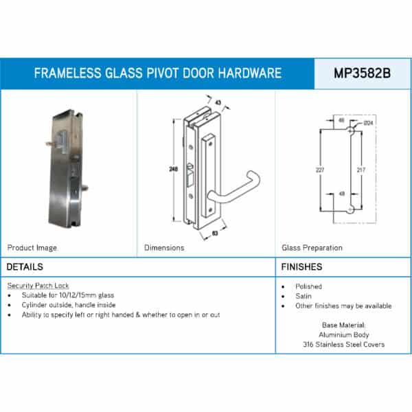 Modern Heavy Duty Lever Patch Lock (MP3582/S2-B)