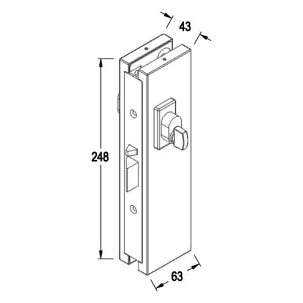 Modern Heavy Duty Lever Patch Lock (MP3582/S2-C)