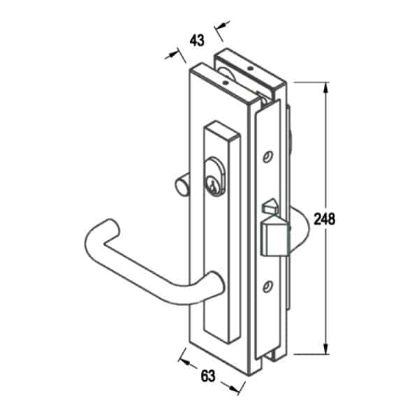 Modern Heavy Duty Lever Patch Lock (MP3582/S2-D)