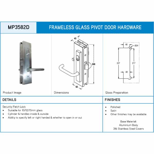 Modern Heavy Duty Lever Patch Lock (MP3582/S2-D)