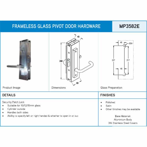 Modern Heavy Duty Lever Patch Lock (MP3582/S2-E)