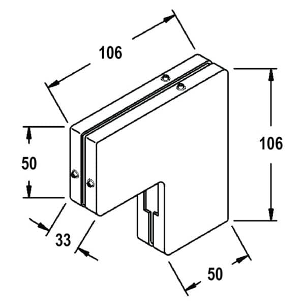 Modern Overpanel to Side Panel Patch Fitting with Stop (MP61)