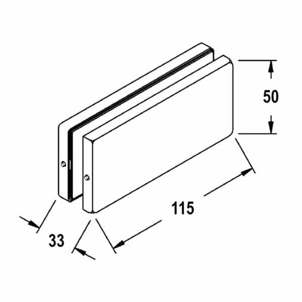 Modern Overpanel Patch Fitting with Stops to suit Double Doors (MP70)