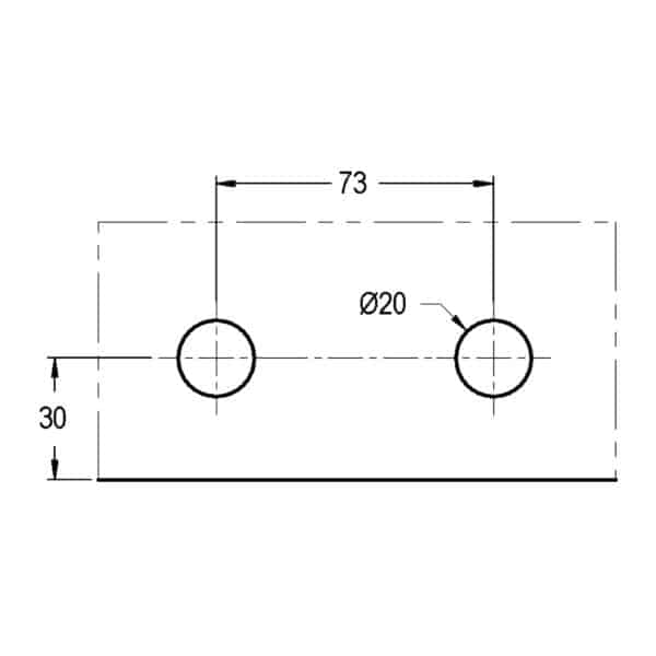 Modern Overpanel Patch Fitting with Stops to suit Double Doors (MP70)