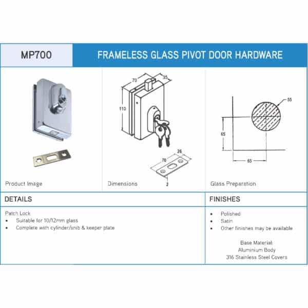 Modern Bottom Pin Patch Lock (MP700)