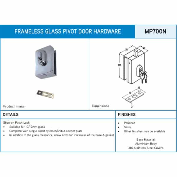 Modern Slide-On Patch Lock (MP700N)