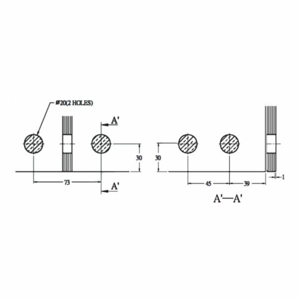 Modern Overpanel & Fin Mounting Patch Fitting (MP71)