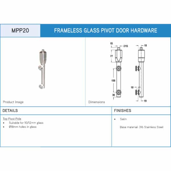 Modern 316 SSS Top Pivot Pole