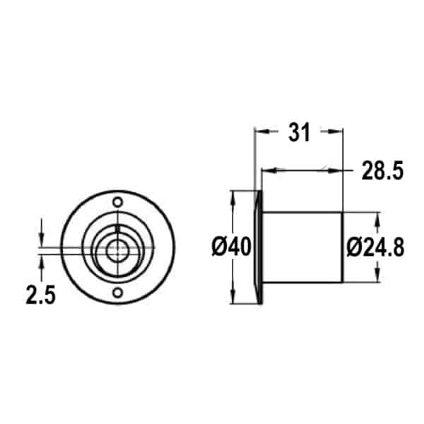 Modern 316 SSS Pivot Pole Insert for MPP20