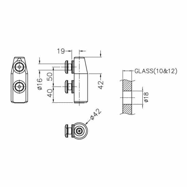 Modern 316 SSS Overpanel Pivot Pole Insert to suit MPP20