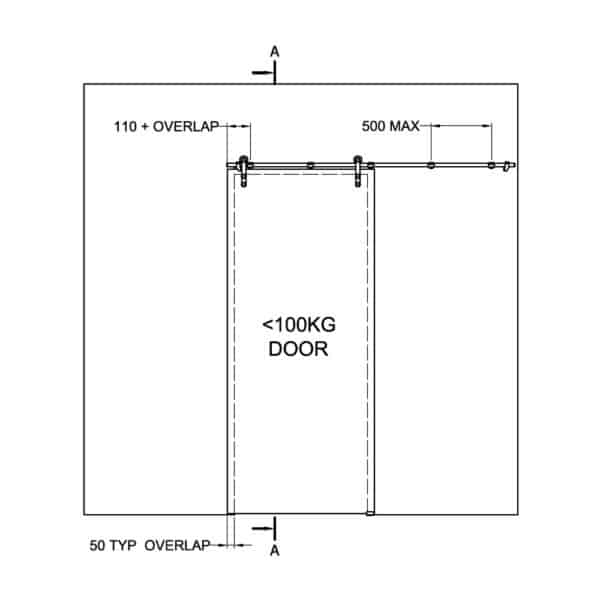 Modern Tube Slider - Wall Mount Kit (MTSW-...)