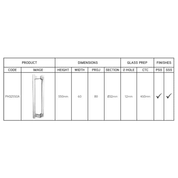 Modern Round/Square Offset Pull Handle (PH32550AH)