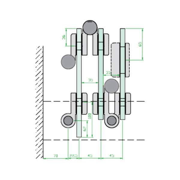 GCC Folding Glass Door System - Patch Type