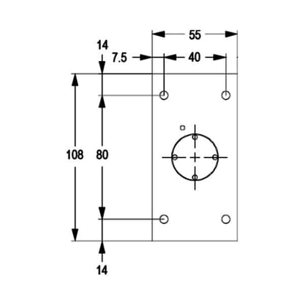 Biloba Hold Open Wall to Glass Hydraulic Hinge Set with Centre Fixing (19-SH/074)
