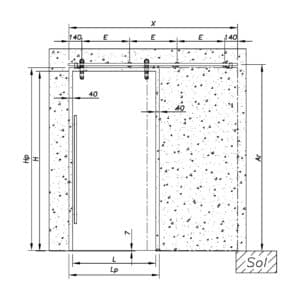 Sadev Strong Sliding Glass Door - Wall Mount Kit