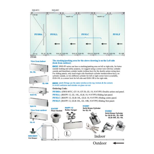 GCC Stacking Glass Door System - Patch Type