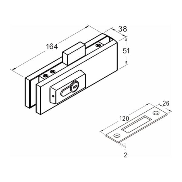 Juralco Heavy Duty Bottom Corner Tongue Patch Lock (XL100)