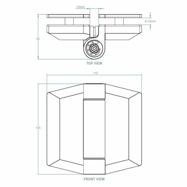 Polaris 155 Series Glass to Glass Gate Hinge Set (155PGG)