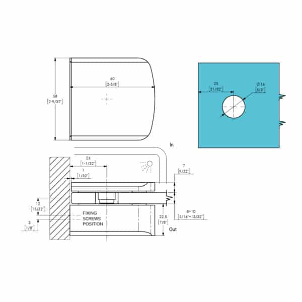Casma Glass to Wall Bracket (46610)