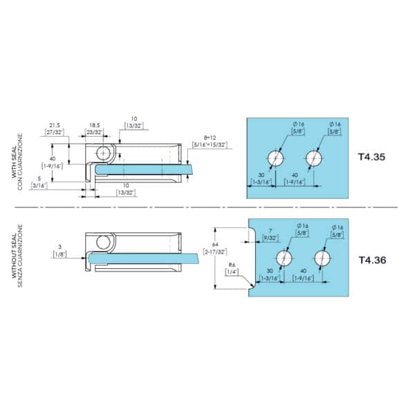 Casma Latus Hinge - 90° Glass to Wall (4CL1A 90°)