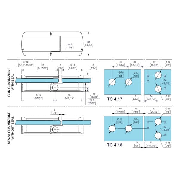 Casma Latus Hinge - 90° Glass to Glass (4CV1A 90°)