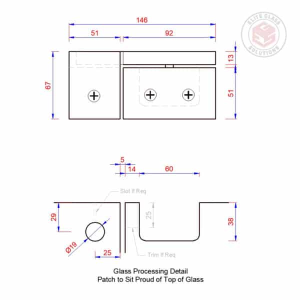 Boston 100 Pivot with Inline Panel Mounting Bracket (BOS100GG)