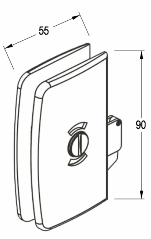 Elite Crest Swing Door Privacy Latch - Glass to Wall (IL700C)
