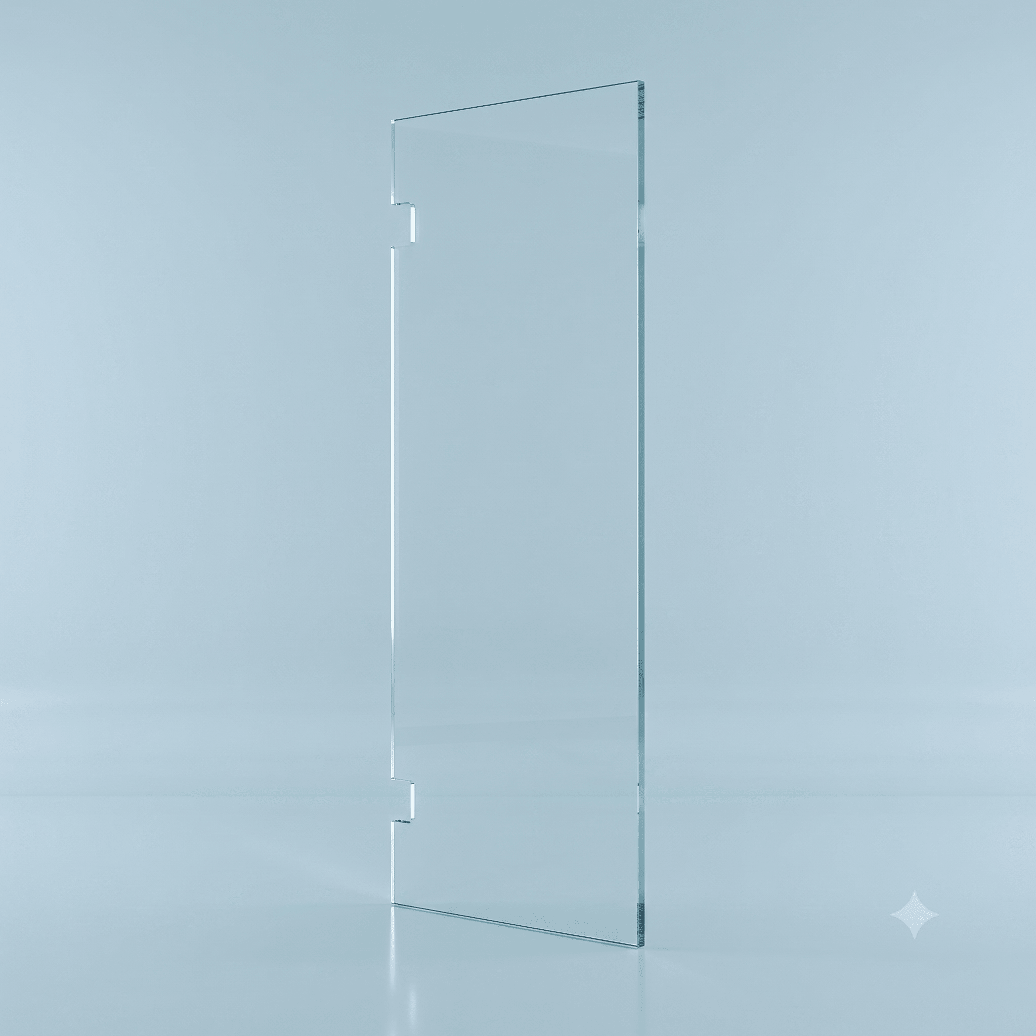 Modern Hinged Shower Fixed Panel (No Bracket Holes)