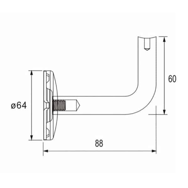 Elite Ø50mm Round Wall Mounted Handrail Bracket (BF1200.WM)