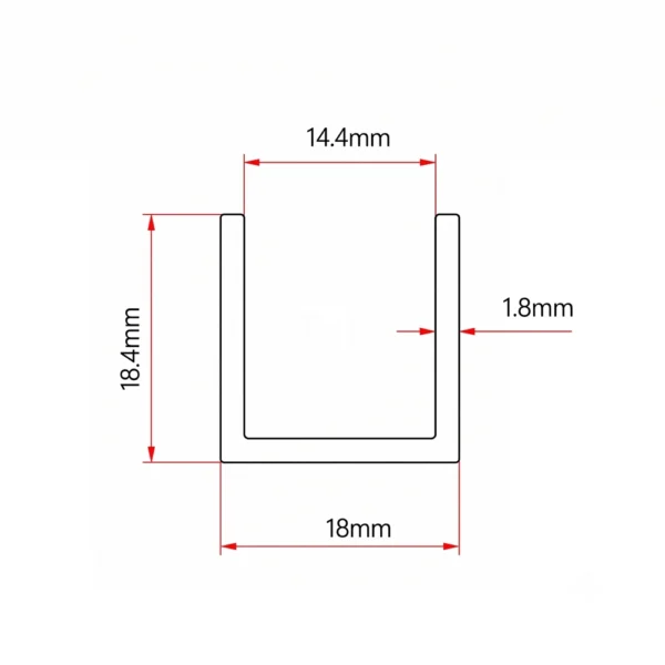 Elite Aluminium Frameless Shower Channel Section (CH18)