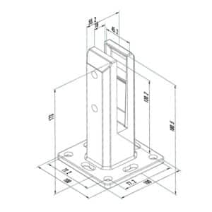 Elite Heavy Duty Square Base Mounted Friction Fit Spigot (EMP350.1352)